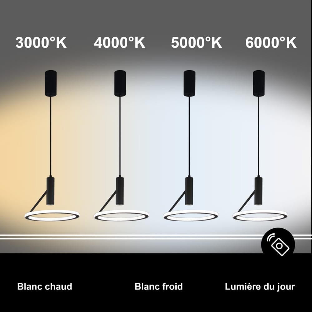 Schéma Éclairage LED - Réglage Dimmable de 3000K à 6000K